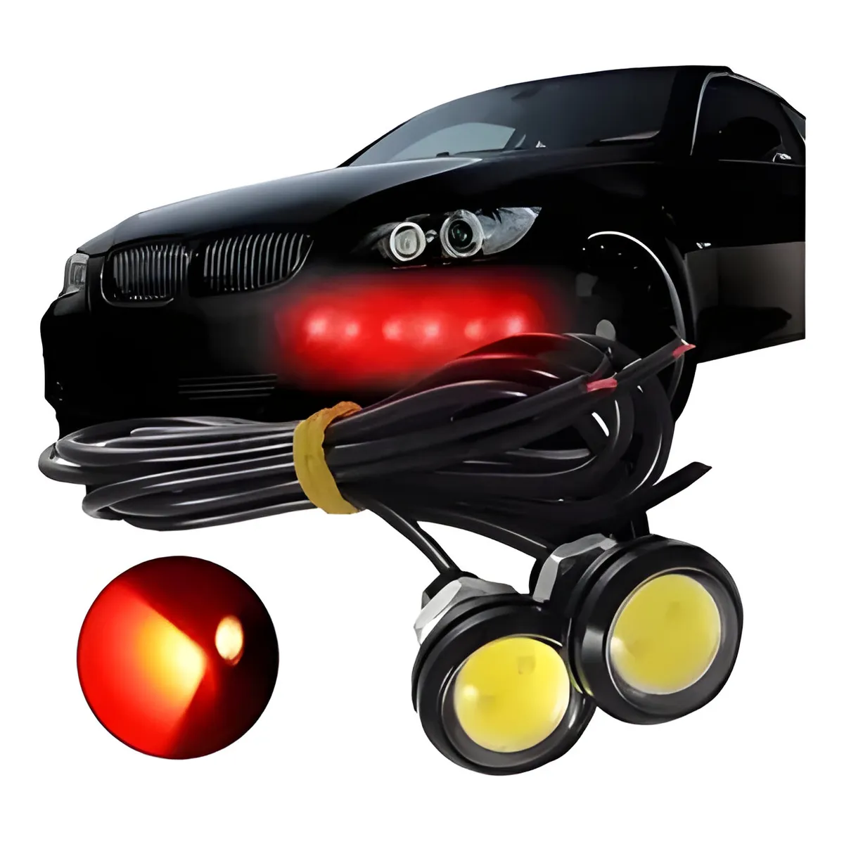 GENERICO - Super Led Ojos De Aguila Alto Brillo Auto moto Rojo