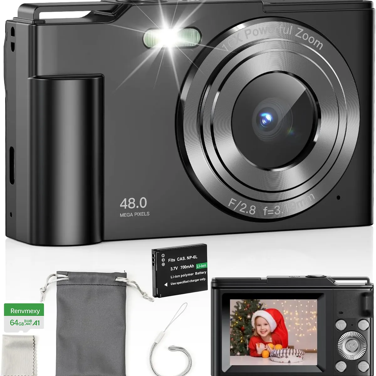 RENVMEXY - Cámara Digital 48MP 4K RENVMEXY DC311L 64GB Negro