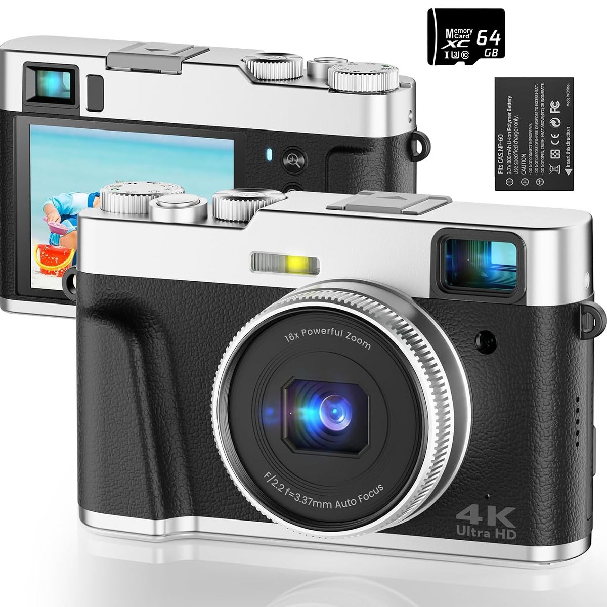 RENVMEXY - Cámaras digitales 4K 48MP RENVMEXY DC202L 64GB Negro