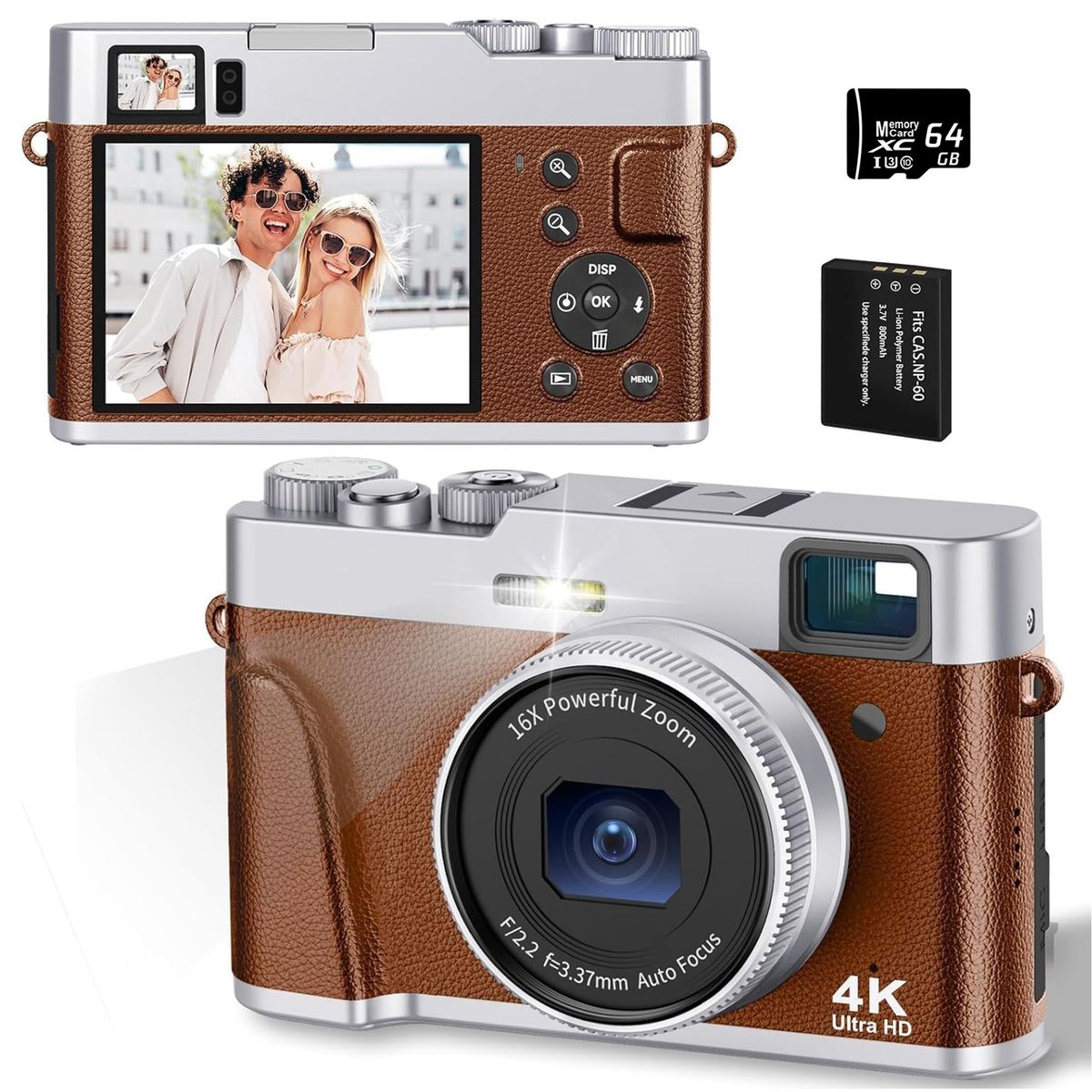 RENVMEXY - Cámaras digitales 4K 48MP RENVMEXY DC202L 64GB Marrón