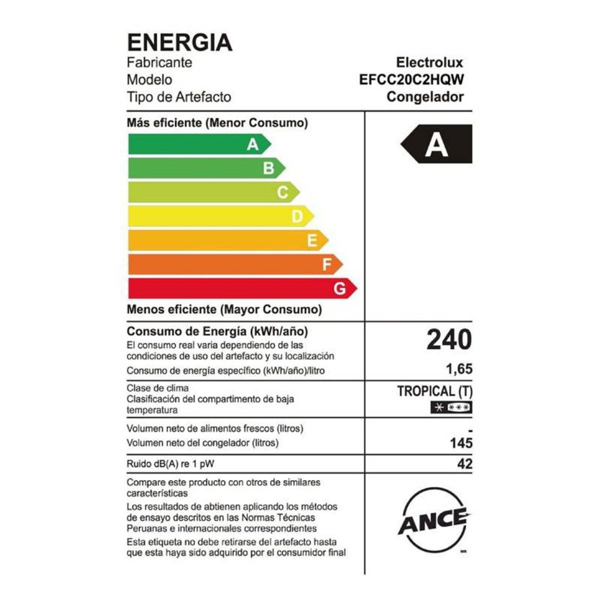 ELECTROLUX - Congeladora Electrolux 145 Lt EFC15A2HPWB Blanco