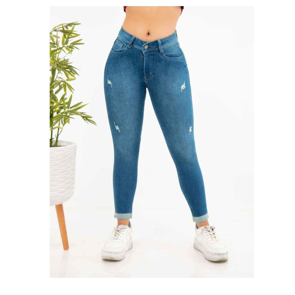 GENERICO - Pantalon Jean strech Rasgado - Dama