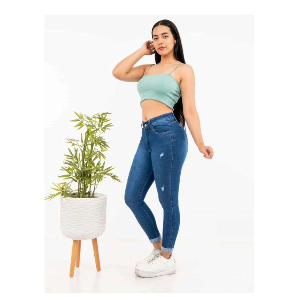 GENERICO - Pantalon Jean strech Rasgado - Dama