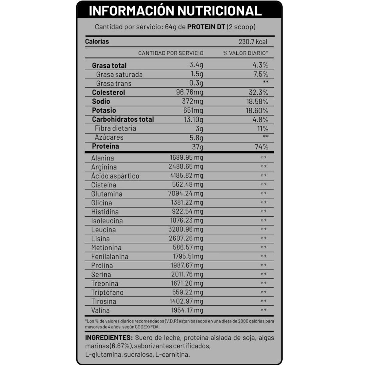 UNIVERSE NUTRITION - Proteína con Algas Marinas PROTEIN DT 1.5 KG Chocolate