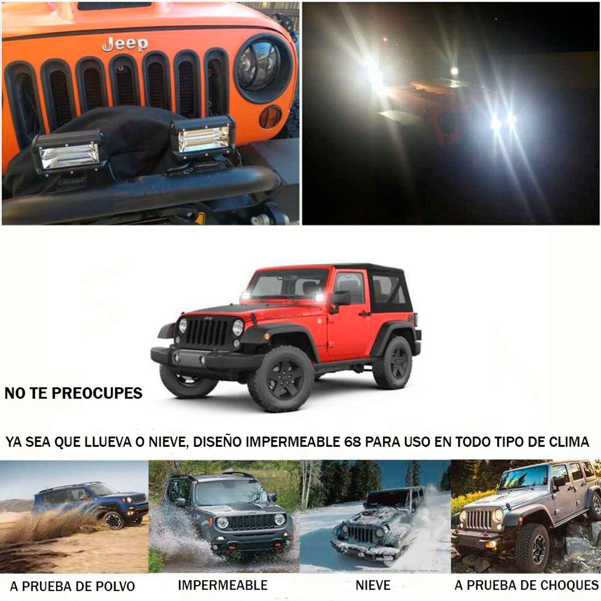 NAOEVO - Barras LED 4 pulgadas Spot Blanco NAOEVO