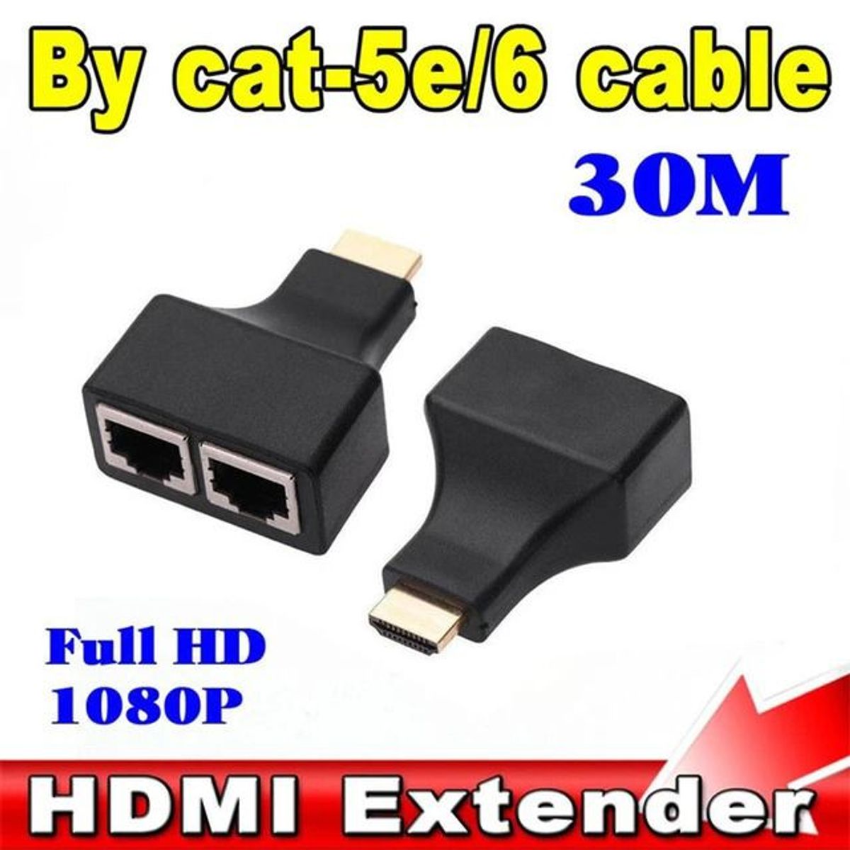 OEM - Extension Hdmi Por Utp Cat 5/6 Rj45 Hasta 30 Metros