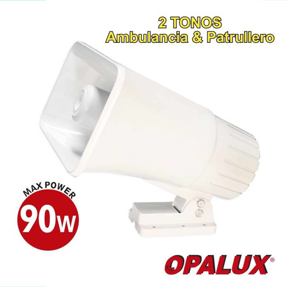 OPALUX - Sirena Blanca 2 Tonos (AMBULANCIA-PATRULLERO) 220v OPALUX
