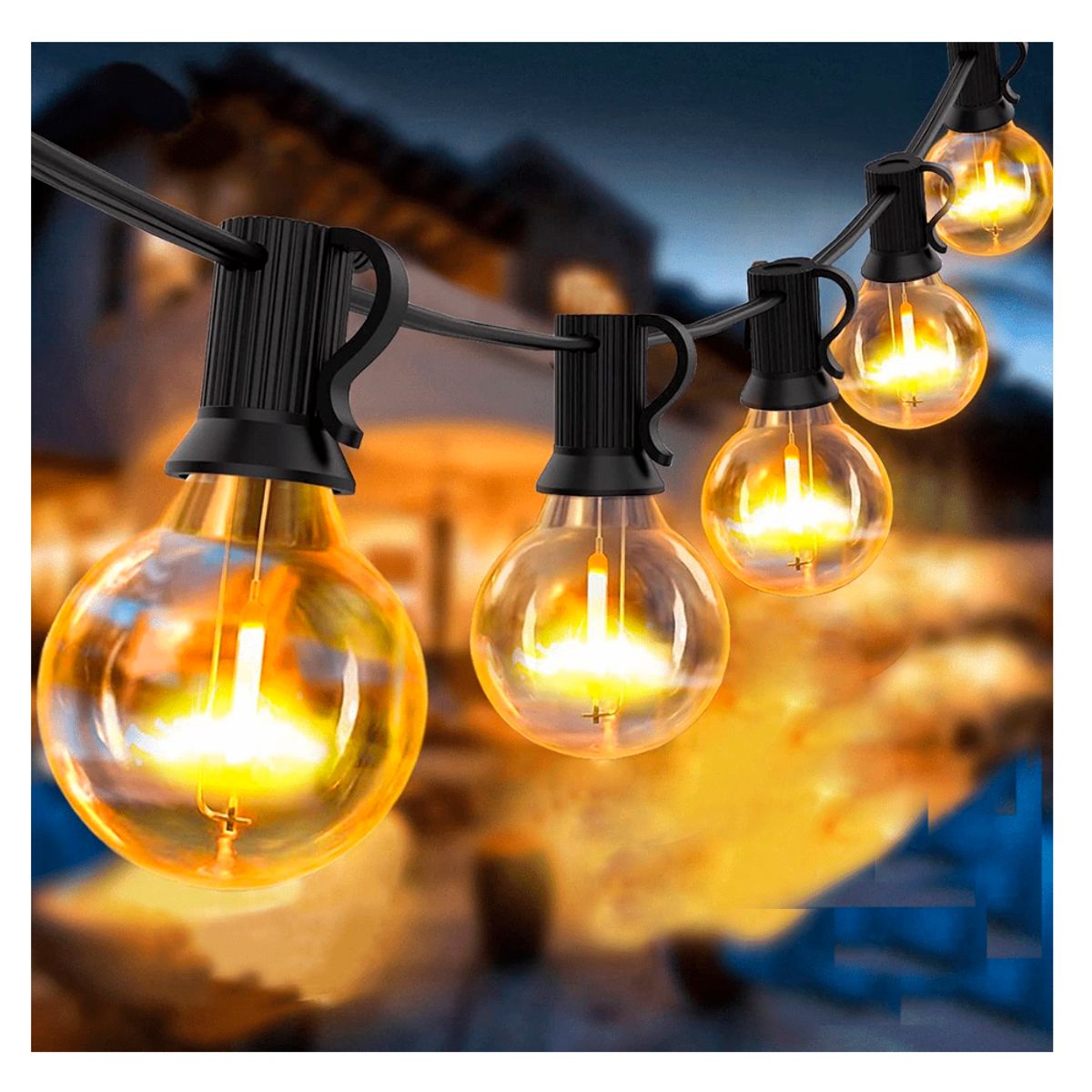 GENERICO - Luces Guirnaldas 15 Metros 25 Bombillas De Exteriores Luz Led