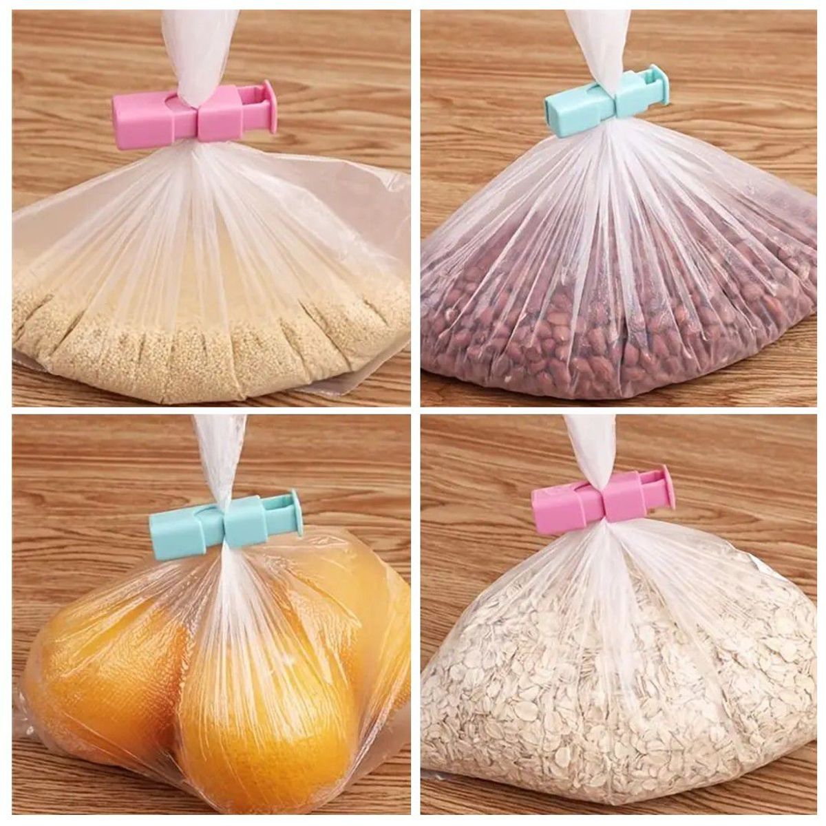 TODO FIT - Clip Sellador De 4 Colores para Cerrar Bolsas Snacks Alimentos