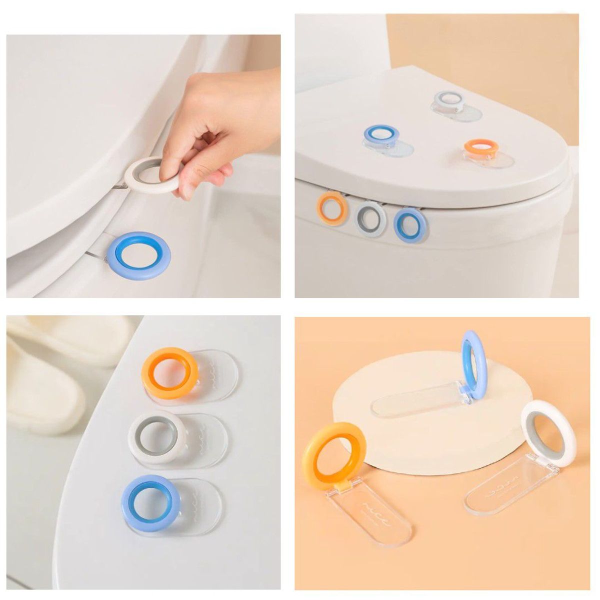 TODO FIT - Jalón Levantador Adhesivo para tapa de inodoro Multiusos