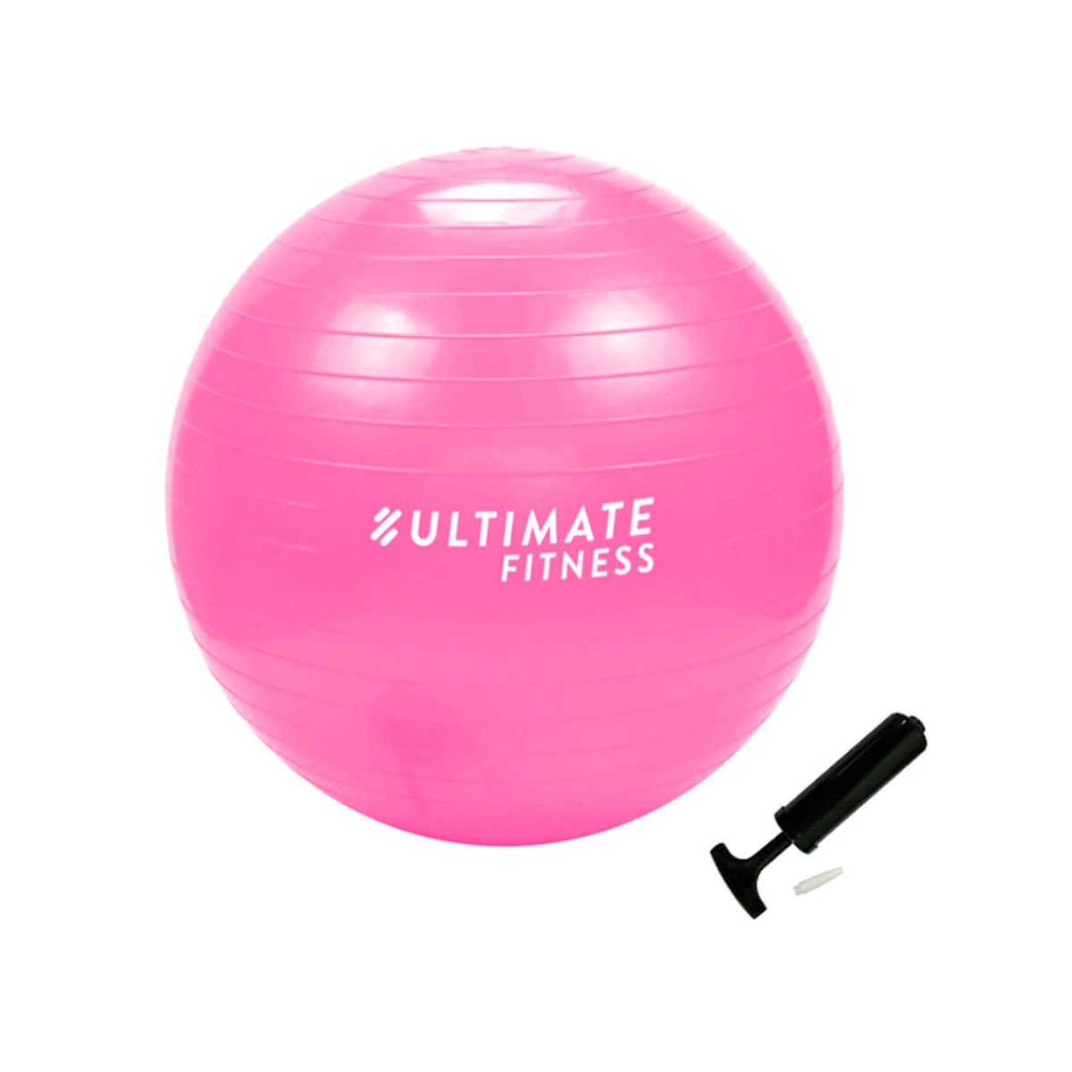 ULTIMATE FITNESS - Balón Pilates 65 cm con Inflador Rosado