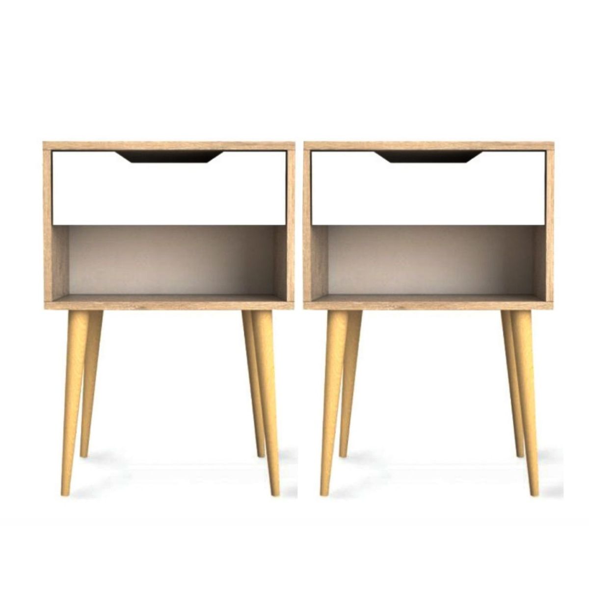 VENTITAS HOME - COMBO 2 Veladores Vintage Ágatha 1 Cajón Ventitas Home Duna