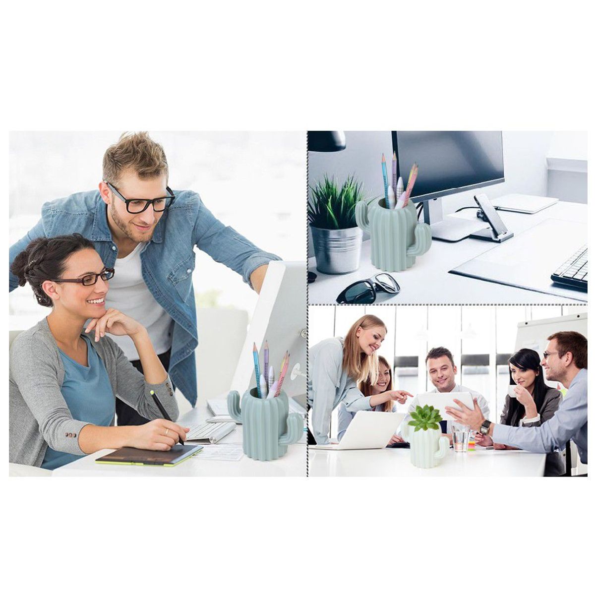 GENERICO - Soporte Multiusos para Lapicero Modelo Cactus de Escritorio