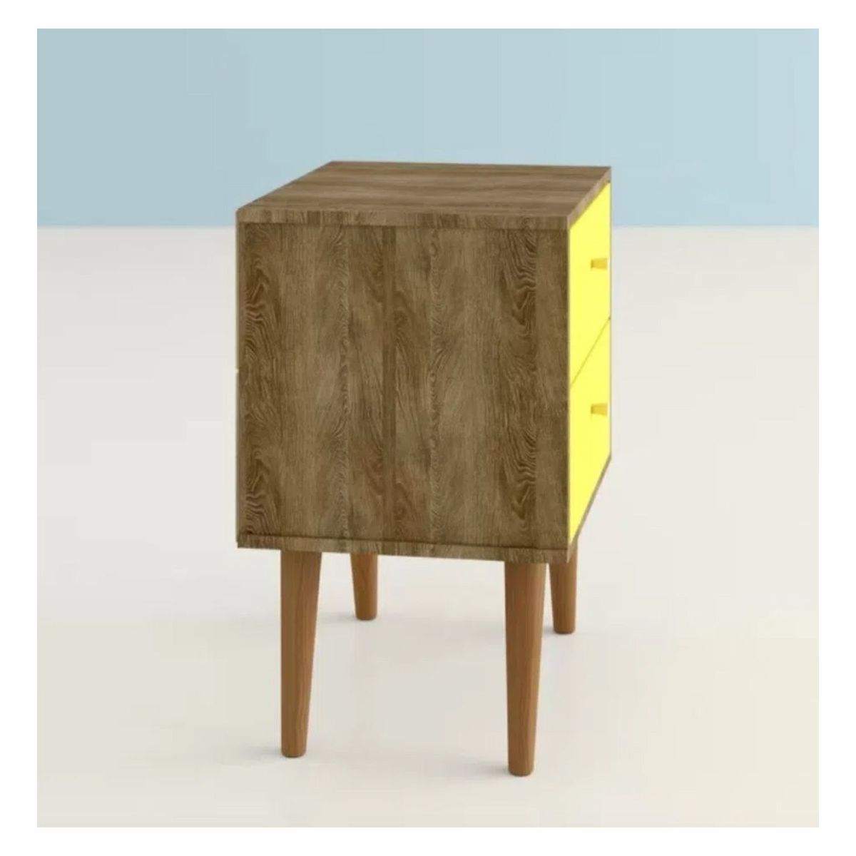 VENTITAS HOME - COMBO 2 Veladores Vintage 2 Cajones Ventitas Home Duna y Amarillo