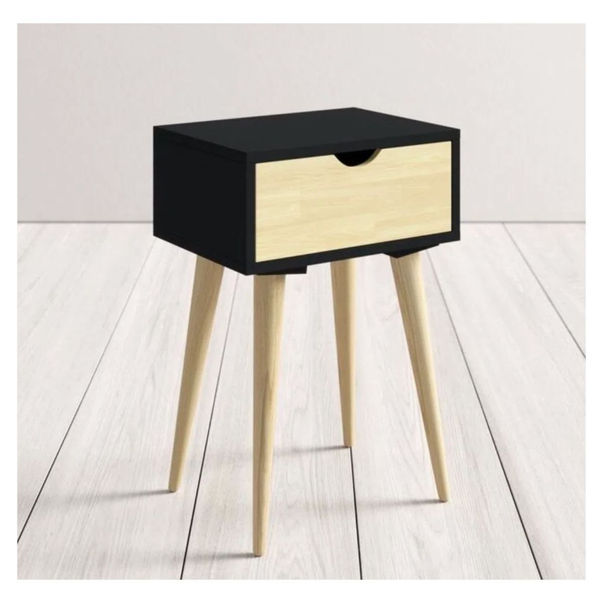 VENTITAS HOME - COMBO 2 Veladores Vintage Luna 1 Cajón Ventitas Home Negro y Duna