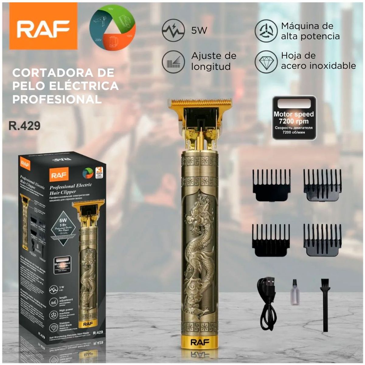 MINARI - Máquina de Afeitar Profesional Cortadora Patillera Hair Clipper RAF R429