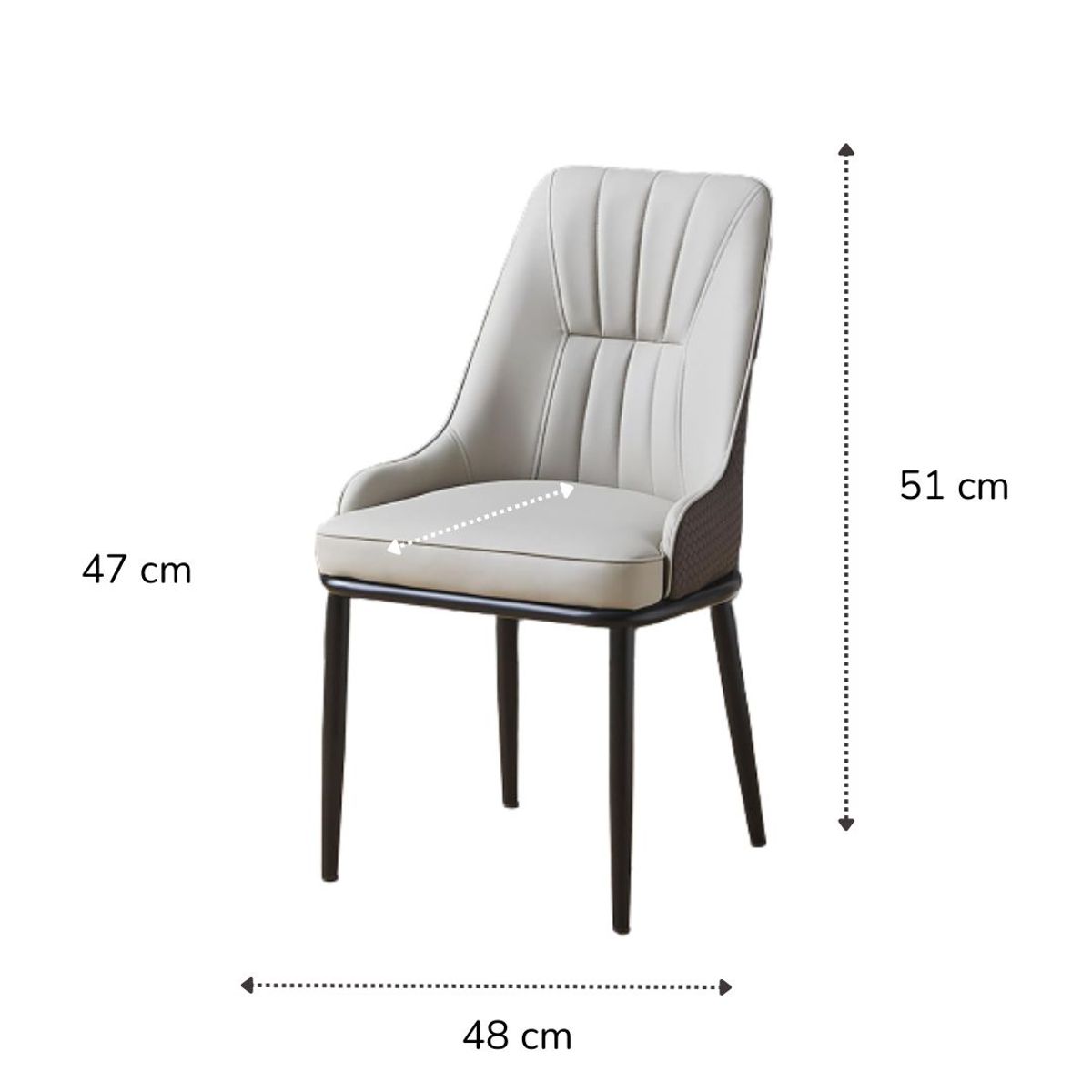 INSPIRA MARKET - Silla de comedor minimalista para el hogar cuero PU