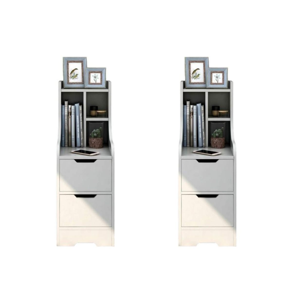 VENTITAS HOME - COMBO 2 Mesas de Noche Velador Vintage Grecia Ventitas Home Blanco