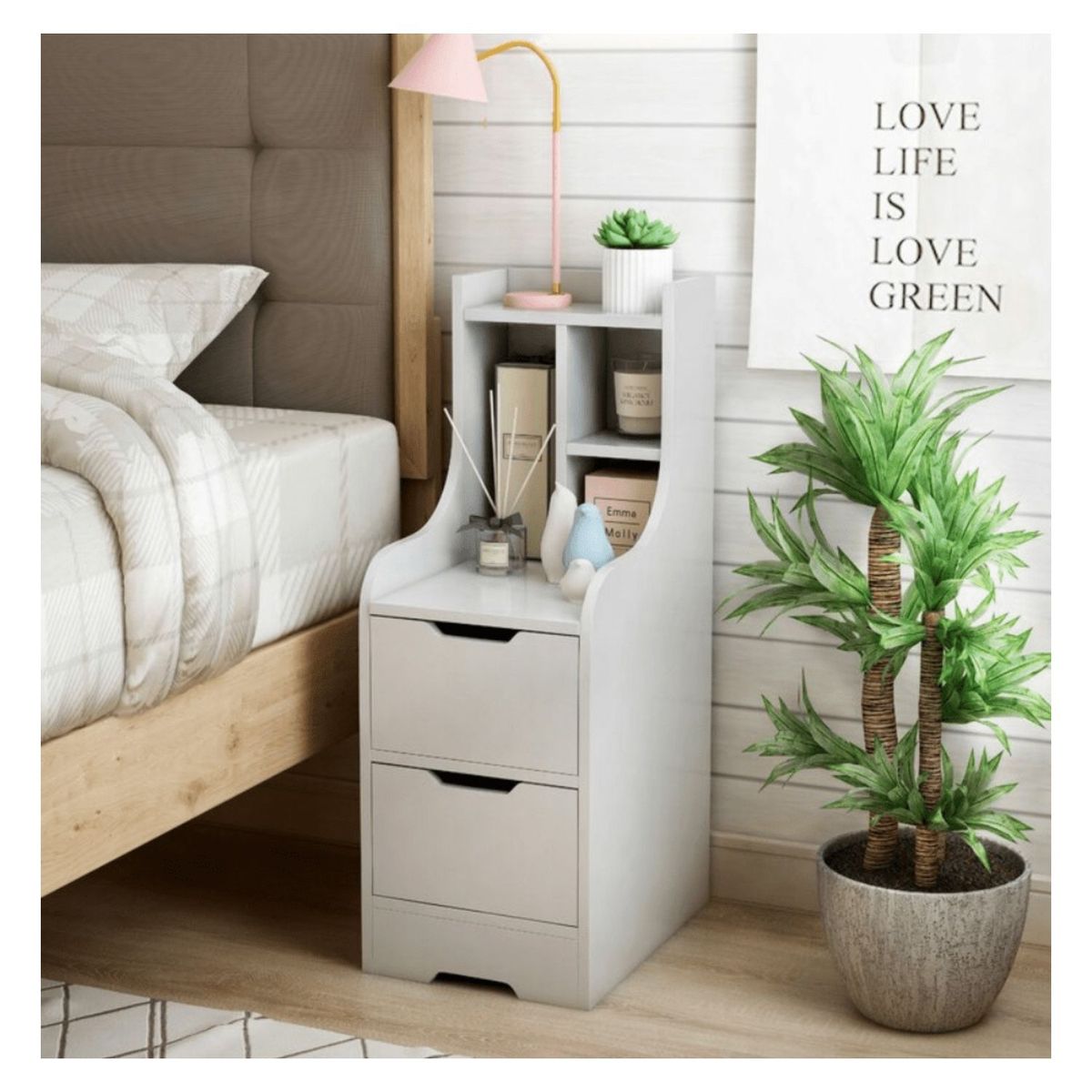 VENTITAS HOME - COMBO 2 Mesas de Noche Velador Vintage Grecia Ventitas Home Blanco