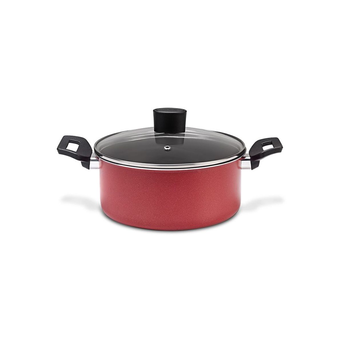 BRINOX - Cacerola Con Tapa 20cm 2.5L Brinox Garlic Antiadherente Aluminio Rojo