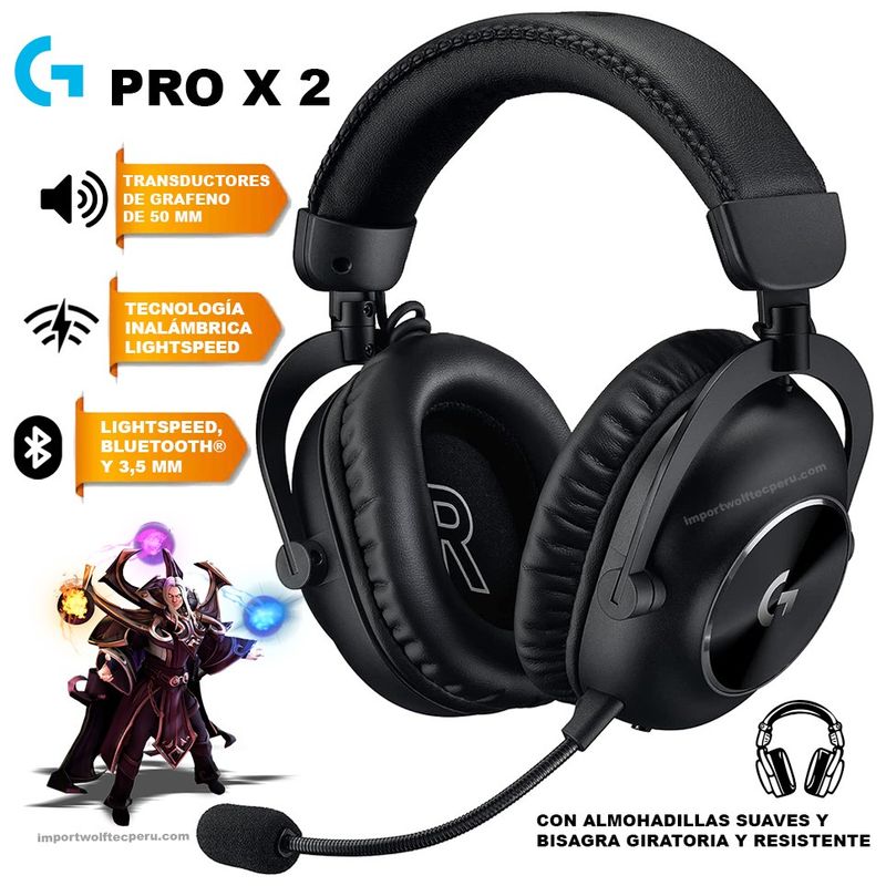 AUDIFONO LOGITECH G PRO X LIGHTSPEED WIRELESS BT MM BLACK