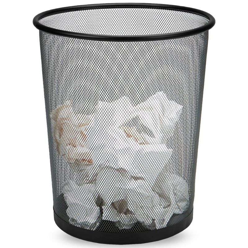 MINARI - Tacho de Basura Papelera de Oficina Grande Negro P45