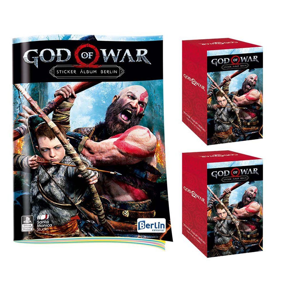 EDITORIAL BERLIN - God of war, 1 Álbum Tapa Blanda + 2 Cajitas (100 Sobres)