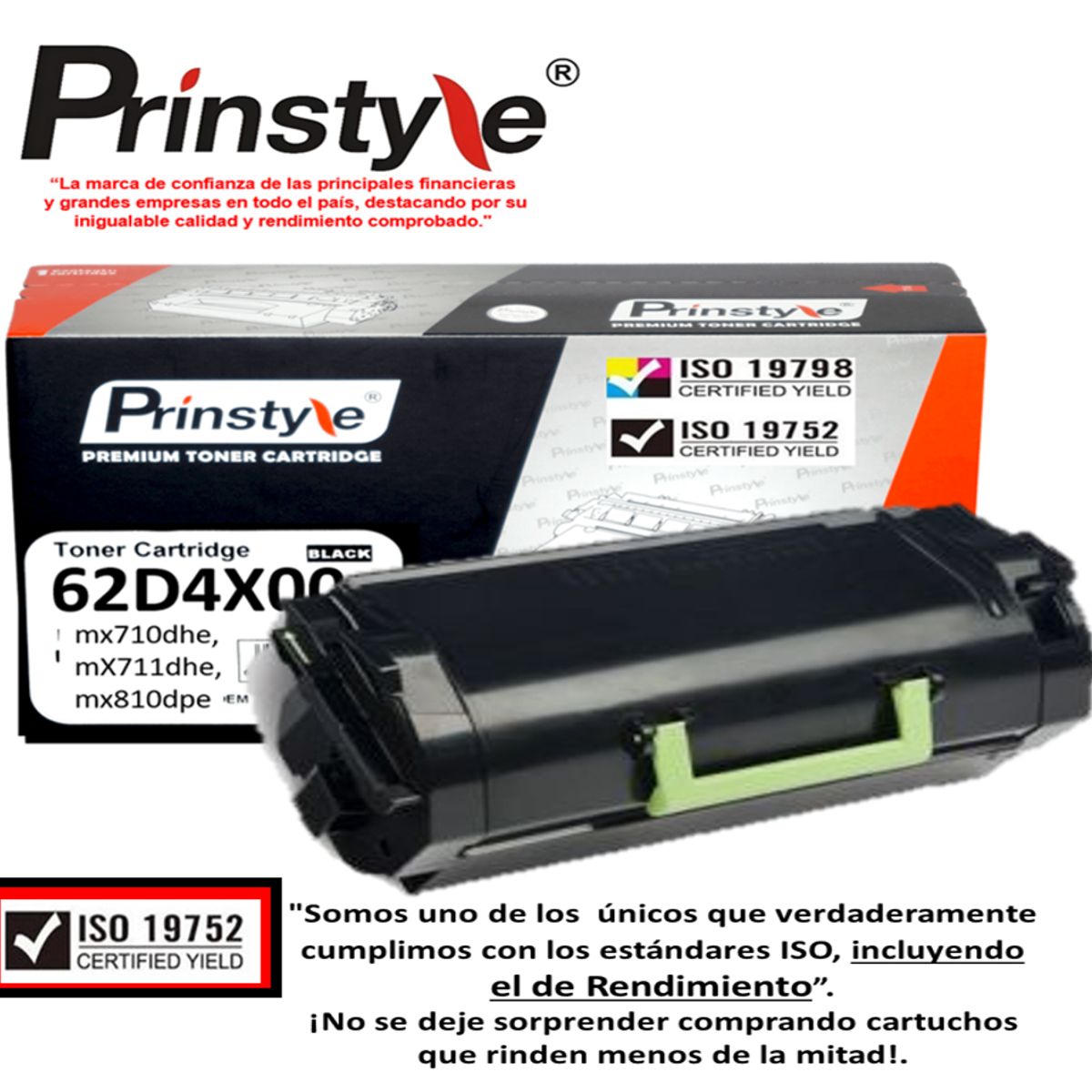 PRINSTYLE - TONER PRINSTYLE 62D4X00   624X  P/ LEXMARK 45.000 PÁG.  ISO   19752