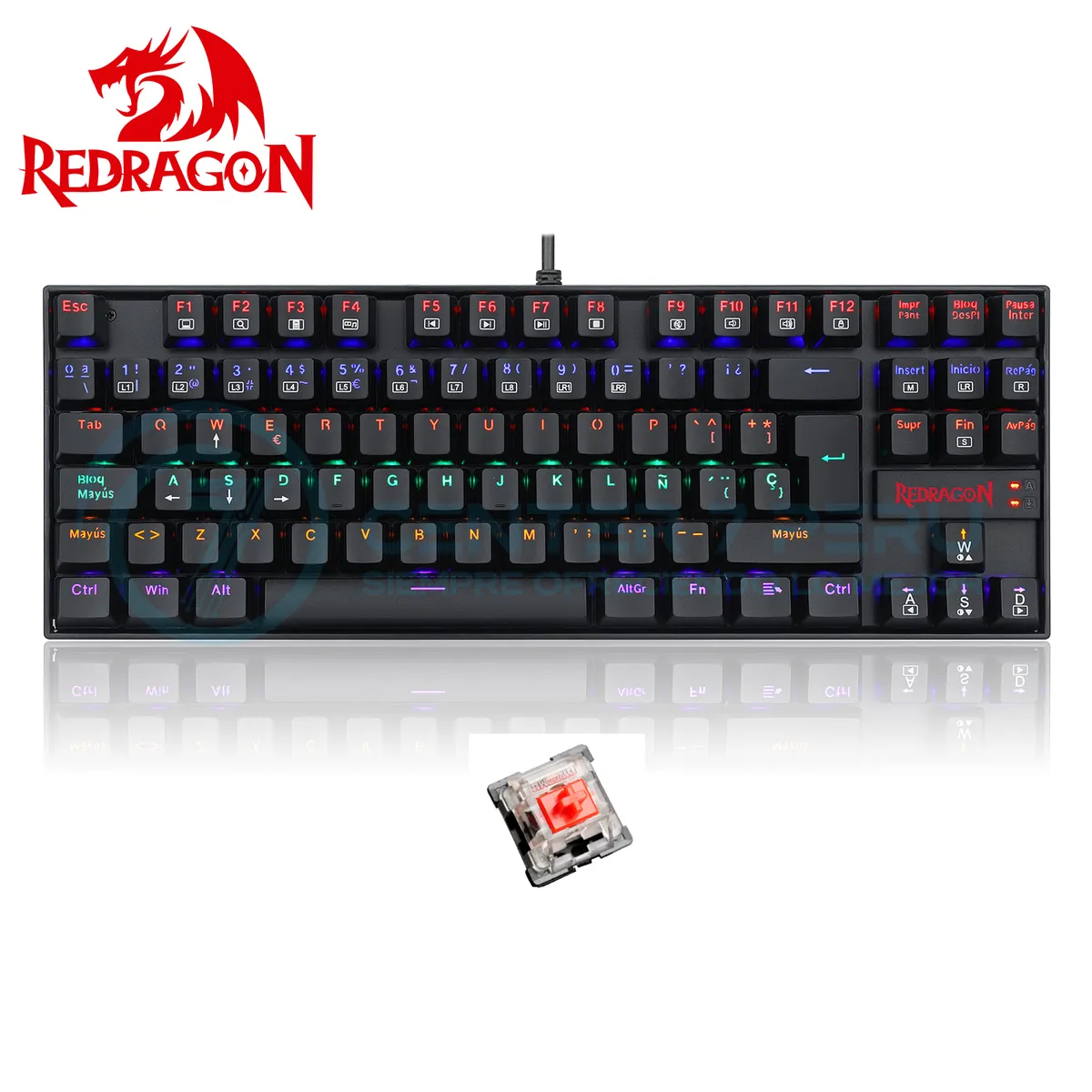 REDRAGON - Teclado Redragon KUMARA Rainbow Spanish K552-KR-SP BLACK