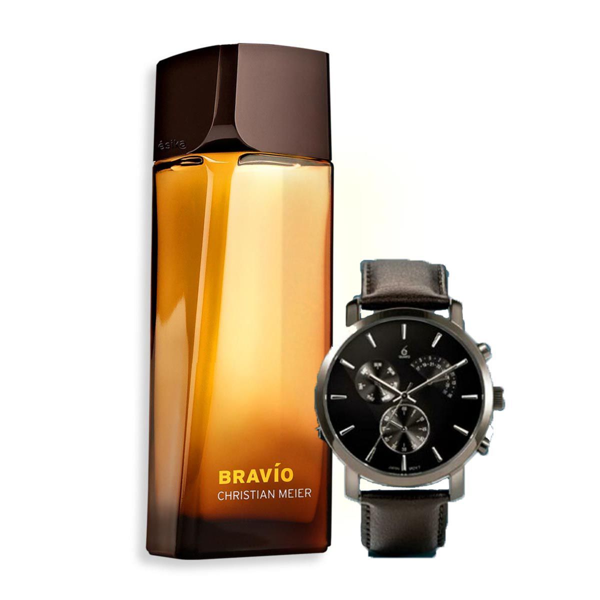 ESIKA - Bravio Perfume de Hombre con Reloj Black Trend Esika
