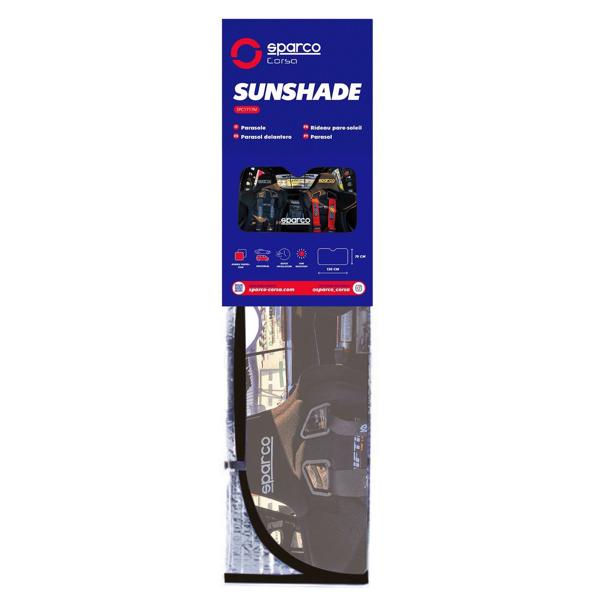 SPARCO - Tapa Sol Sombrilla Elegante Sparco