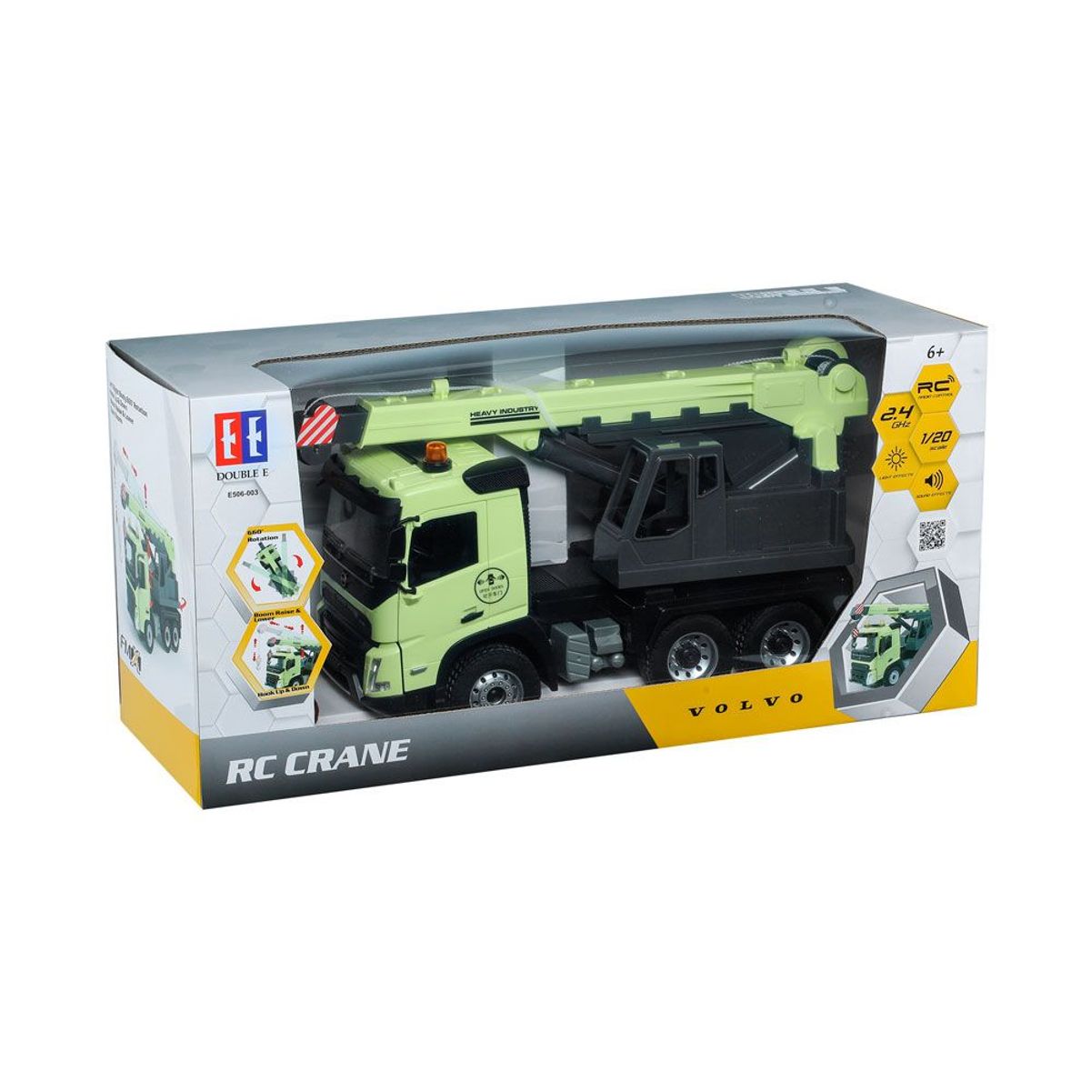 DOUBLE E - Juguete de Camión Grúa Volvo FMX Control Remoto Escala 120