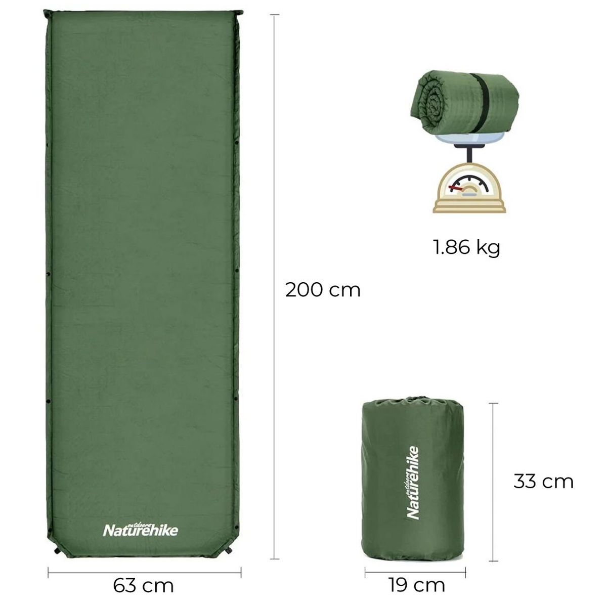 NATUREHIKE - Colchoneta autoinflable Comfort D03 - Naturehike