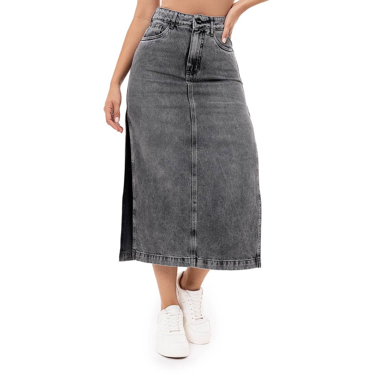 PIONIER - Falda Larga Denim Mujer Lanih