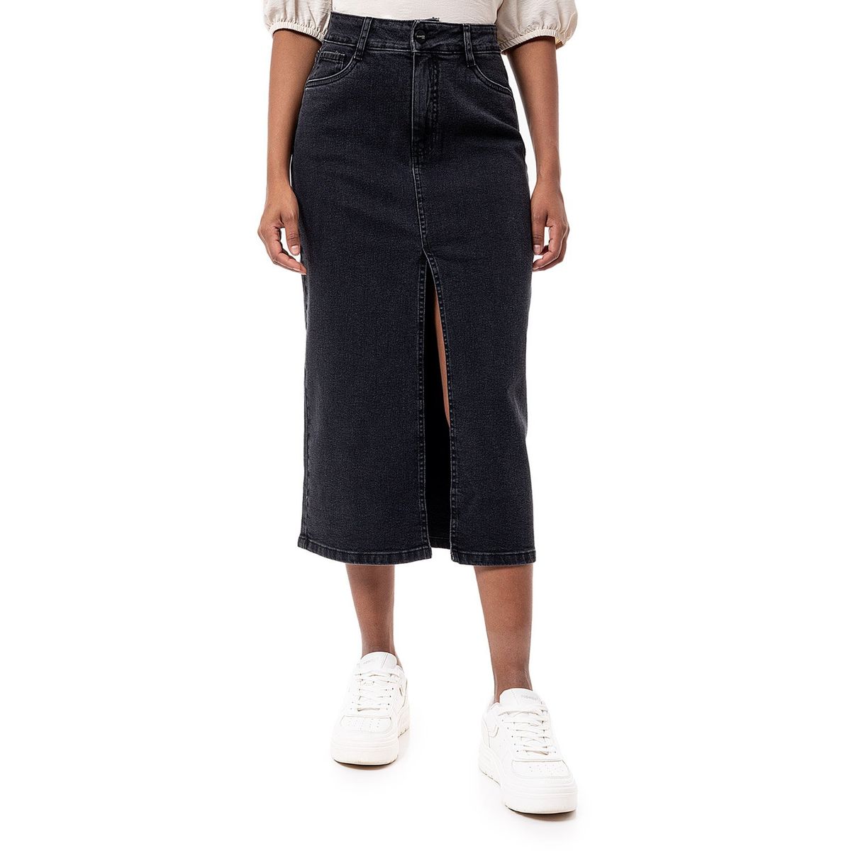 PIONIER - Falda Lar Denim Stretch Mujer Janyh Pionier