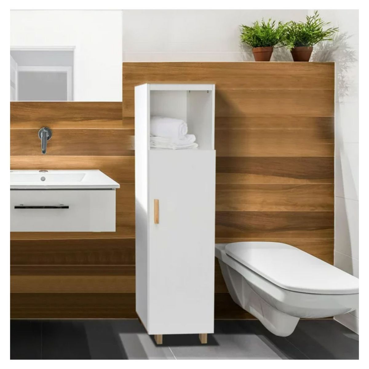 VENTITAS HOME - Organizador de Baño Tom Ventitas Home Blanco y Duna