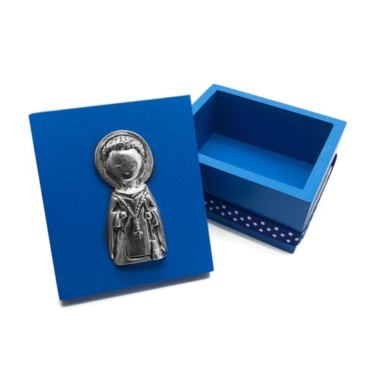 ARGENTARIA - Cofre Azul San Martín  Plaqué y Madera