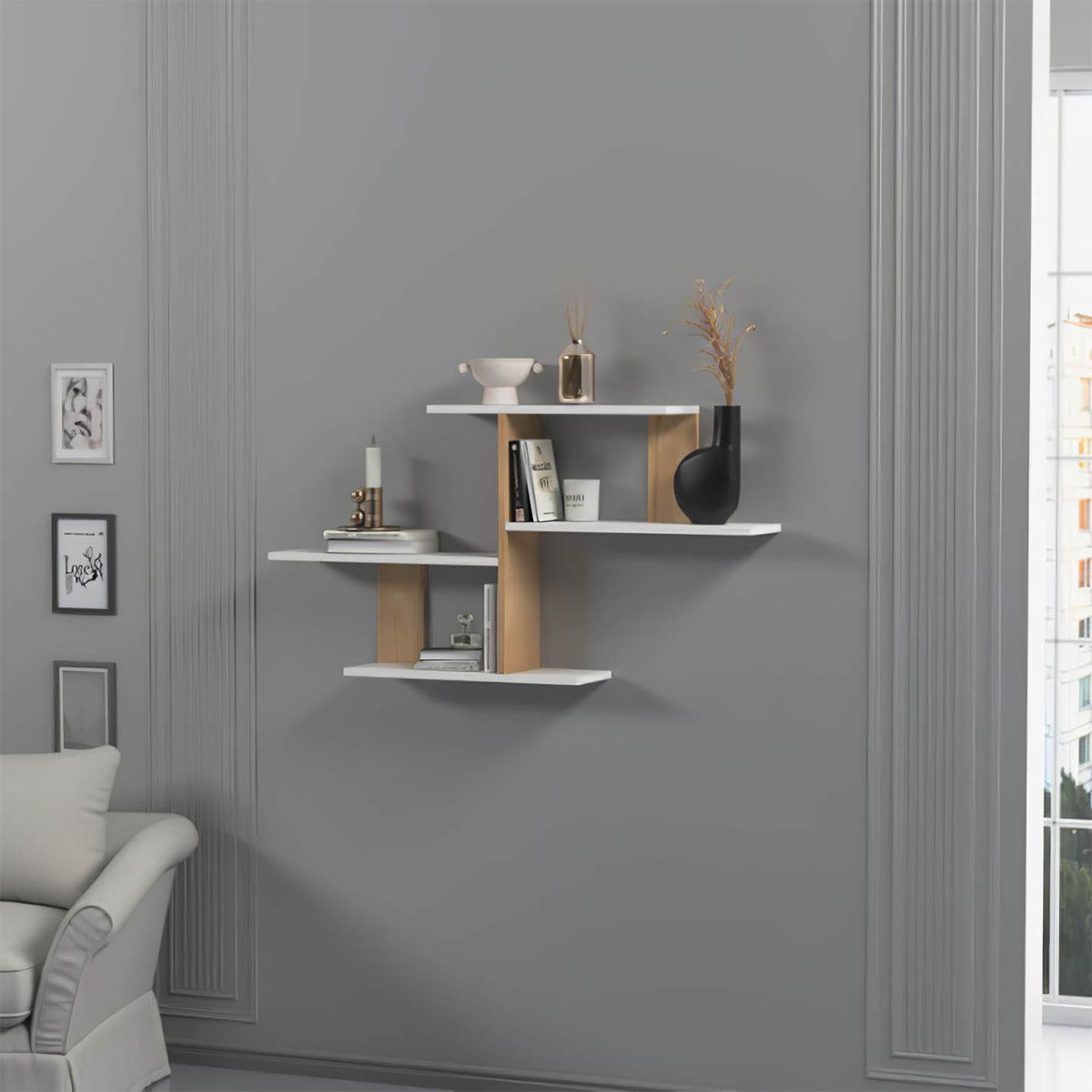 GENERICO - Repisa Estante Moderna Cleo Bicolor