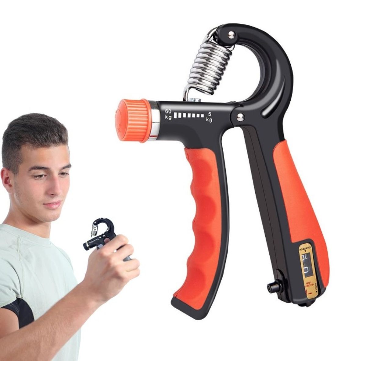 GENERICO - Hand Grip Con Contador Ejercita Manos Y Antebrazo 5kg A 60kg