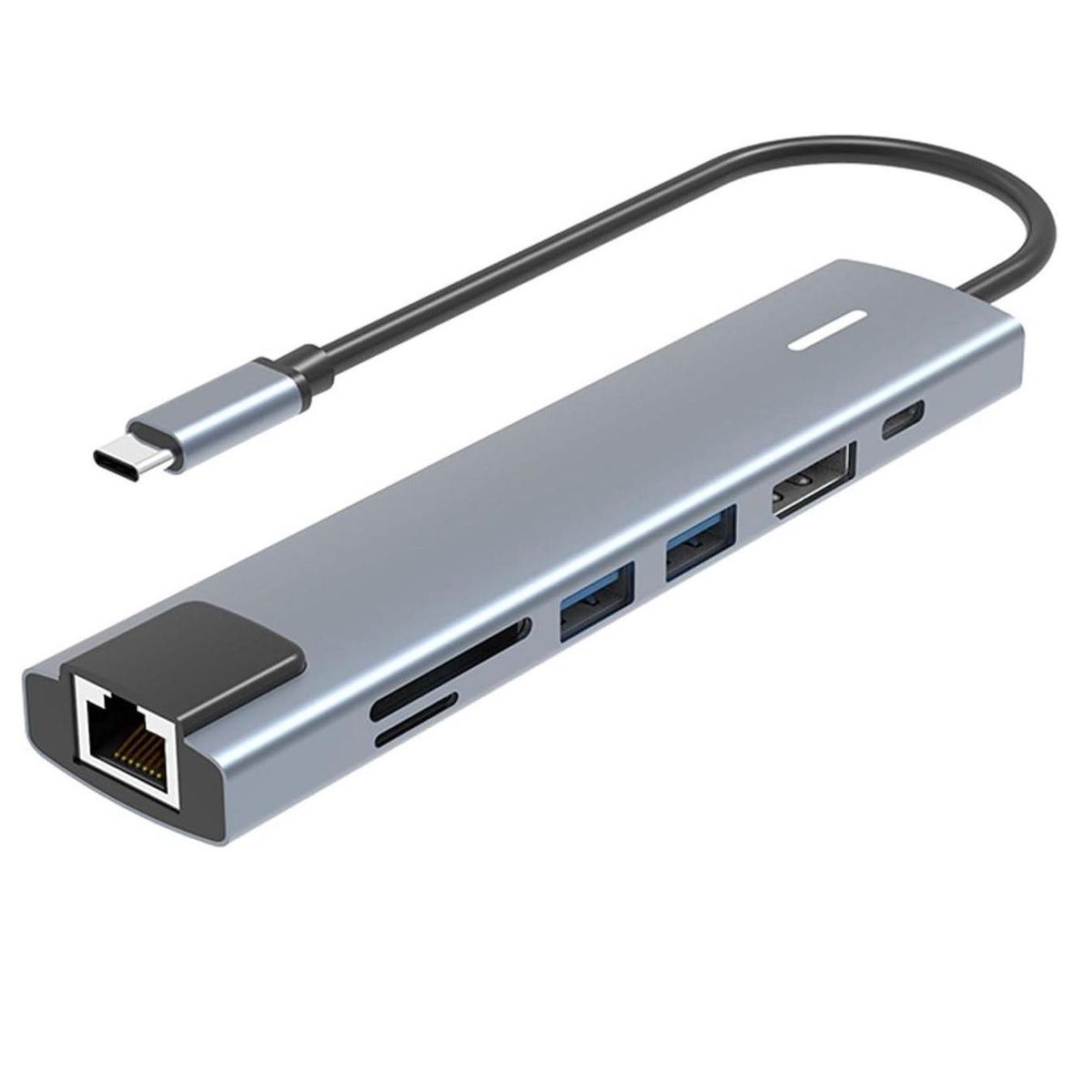 OEM - Adaptador Hub Tipo C 7 en 1 Displayport 8K 60Hz PD 100W - Multipuertos