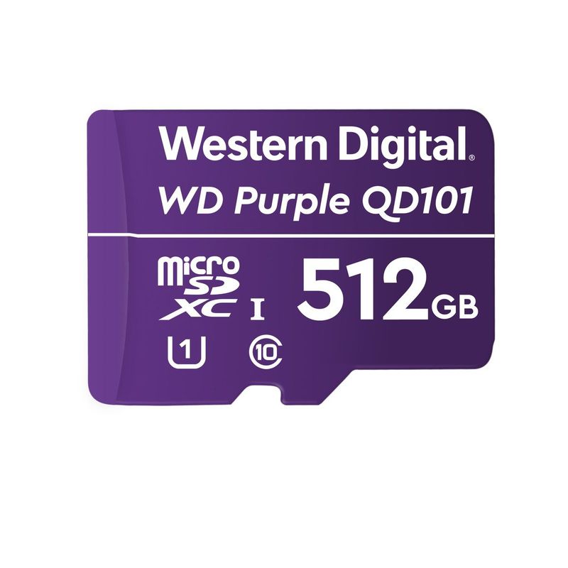 WESTER DIGITAL - Tarjeta MicroSD Western Digital QD101 512GB Purple WDD512G1P0C