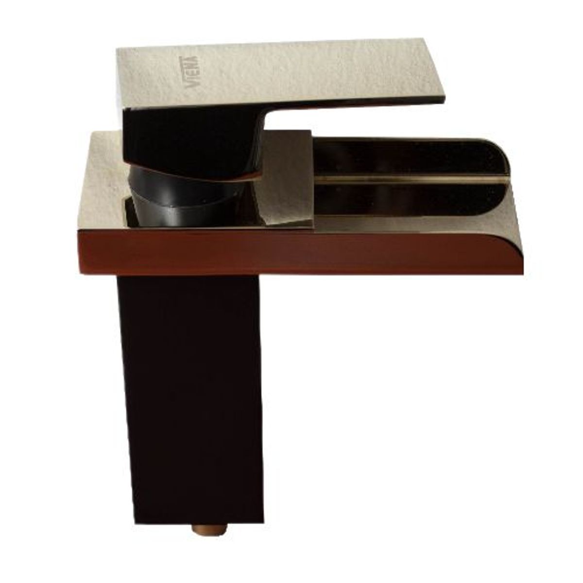 GENERICO - Monocomando 20 cm Ovalin Oro/Negro Caída Catarata