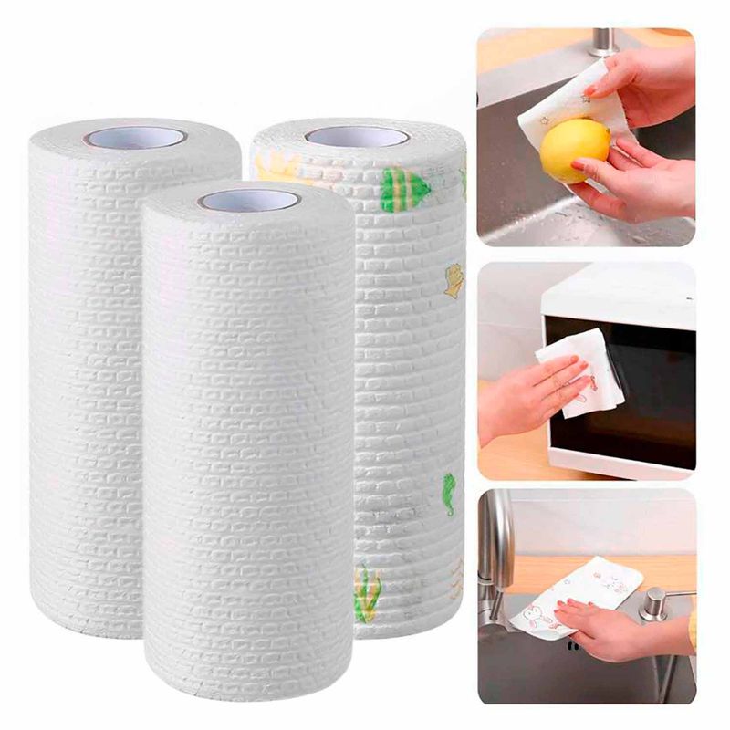 GENERICO - Papel Toalla de Limpieza Reutilizable x3