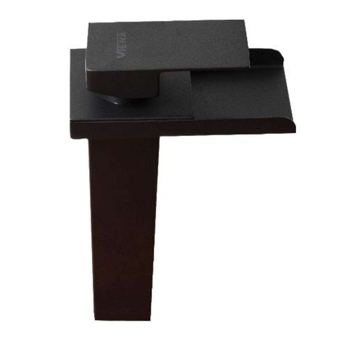 GENERICO - Monocomando 30 cm Ovalín Negro Cuadrado caída catarata