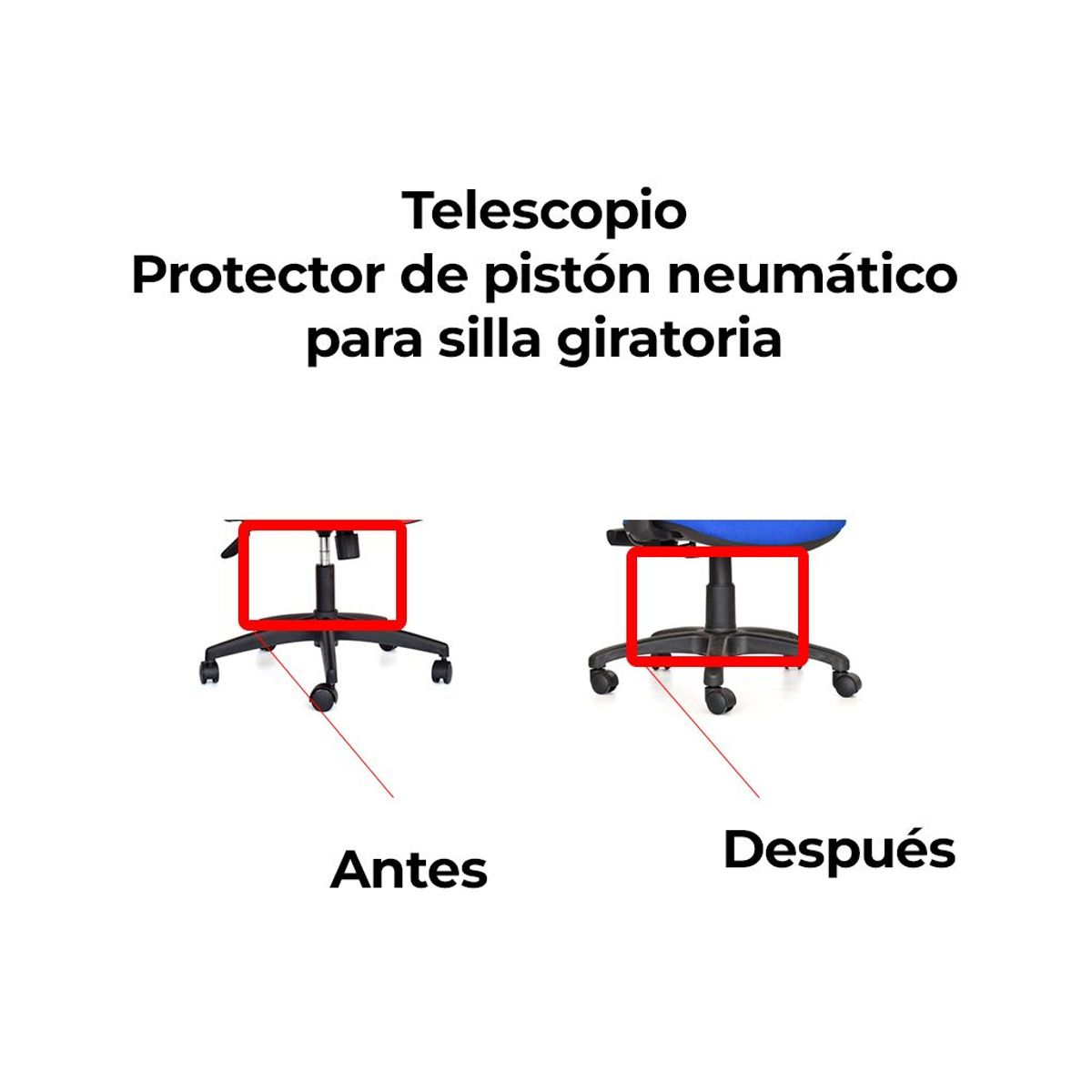 GENERICO - TELESCOPIO INYECTADO EN POLIPROPILENO PARA SILLA GIRATORIA