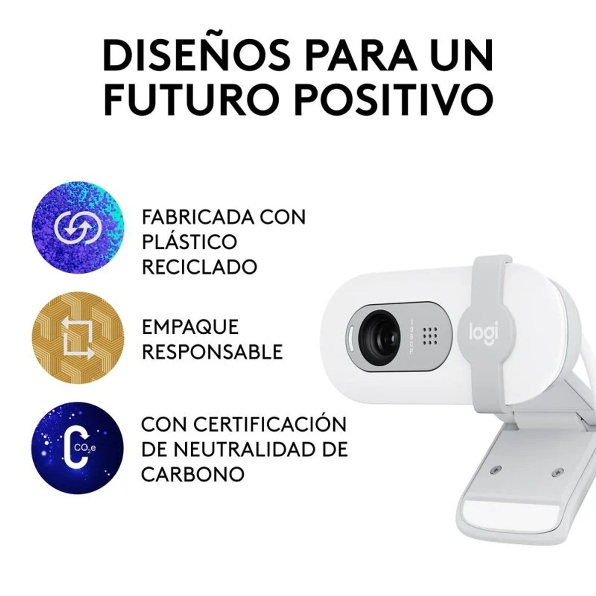 LOGITECH - Camara web Logitech Brio 100 FHD 1080P USB-A Blanco