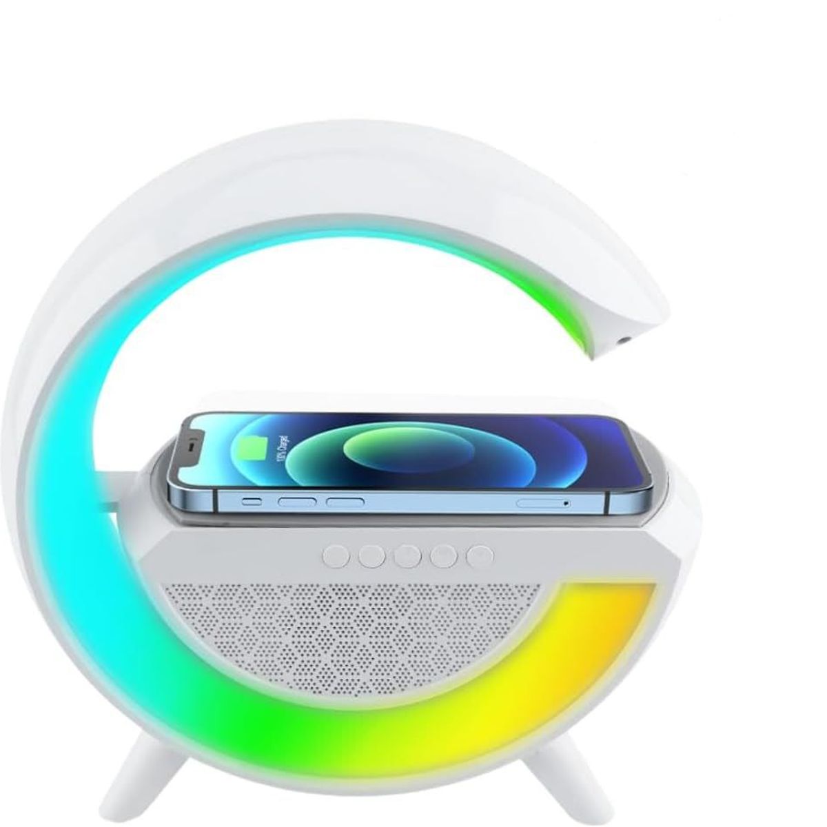 GENERICO - Lámpara G Con Cargador Inalámbrico Altavoces Bt Usb Aux Tf Rgb