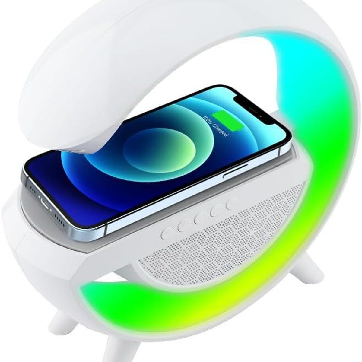 GENERICO - Lámpara G Con Cargador Inalámbrico Altavoces Bt Usb Aux Tf Rgb