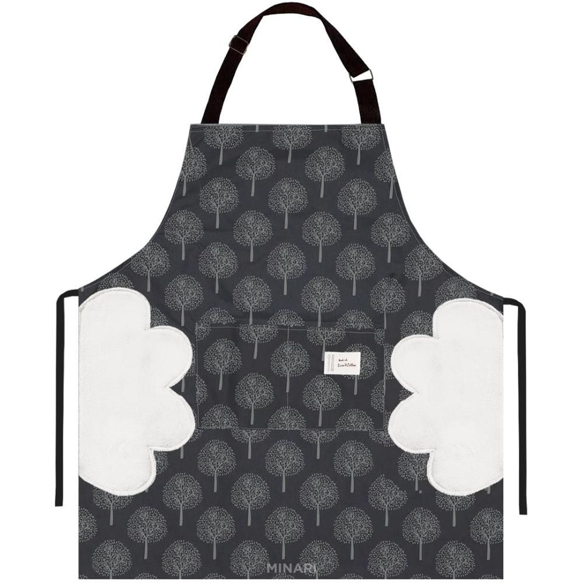 MINARI - Mandil Delantal de Cocina Impermeable con Secador Árboles NG 980D
