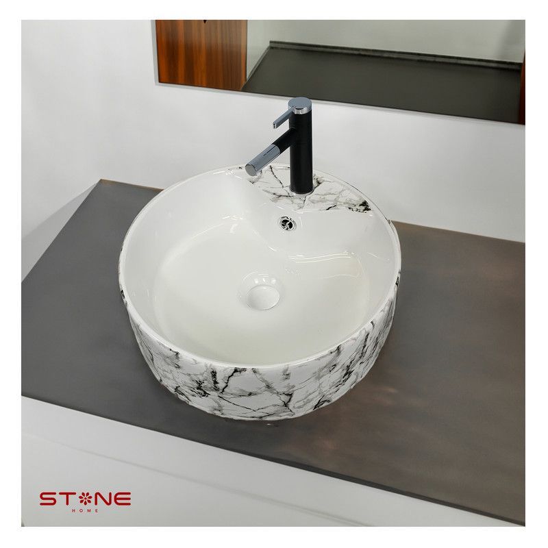STONE - LAVAMANOS  MOD REDONDO LAURE MARMOLEADO STONE